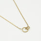 Ketting 2 open rondjes verbonden goudkleurig