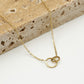 Ketting 2 open rondjes verbonden goudkleurig