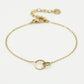 Armband 2 open rondjes verbonden goudkleurig