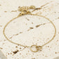 Armband 2 open rondjes verbonden goudkleurig