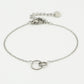 Armband 2 open rondjes verbonden zilverkleurig