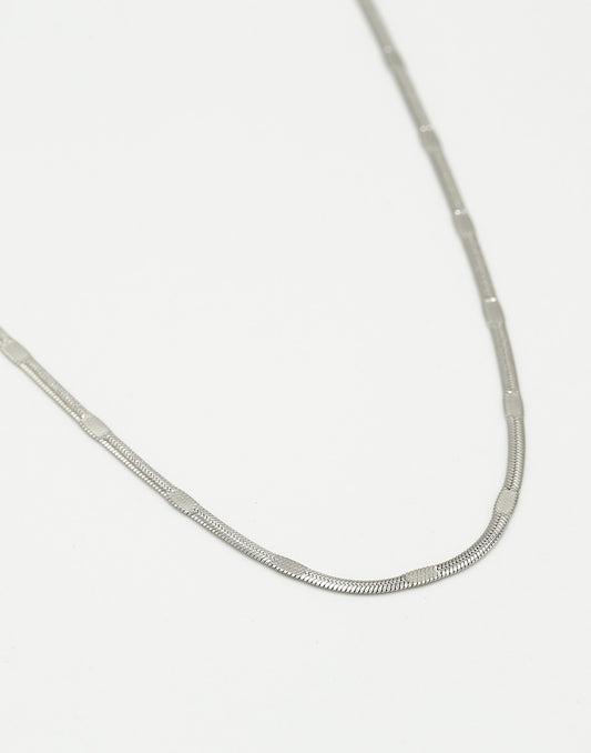 Ketting plat zilverkleurig