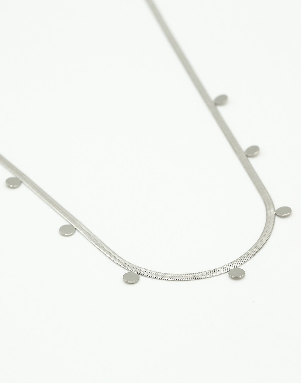 Muntjes ketting snake zilverkleurig