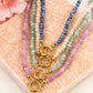 Kralenketting met slotje blauw
