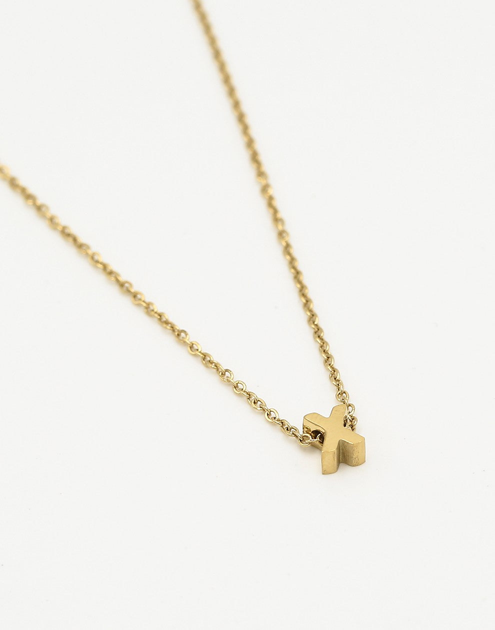 Initialen ketting letter X goudkleurig