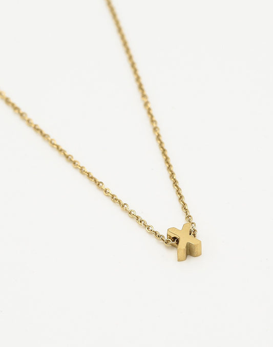 Initialen ketting letter X goudkleurig
