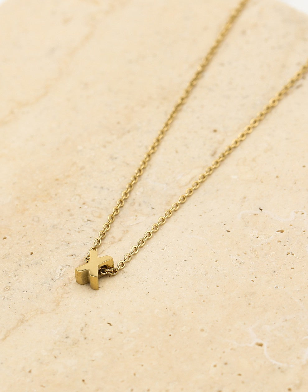Initialen ketting letter X goudkleurig