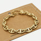 Anchor link bracelet 10mm gold-colored