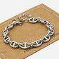 Anchor link bracelet 10mm silver-colored