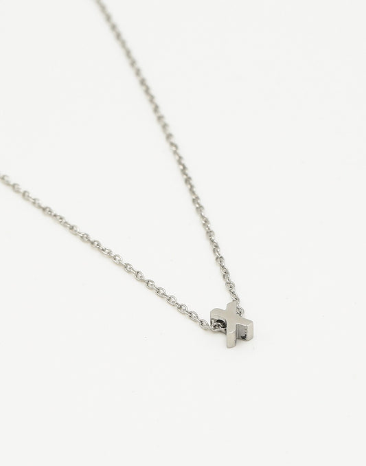 Initialen ketting letter X zilverkleurig