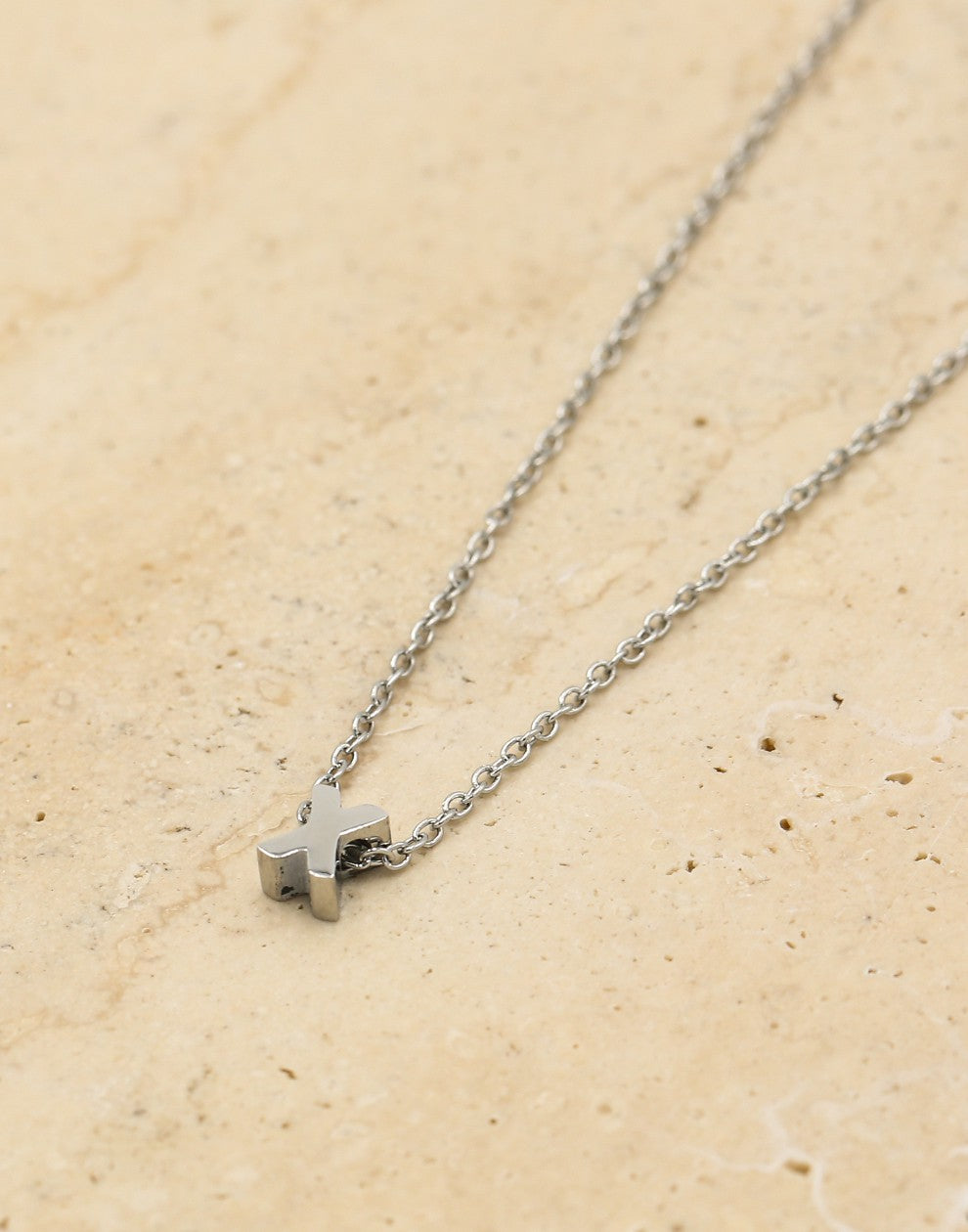 Initialen ketting letter X zilverkleurig