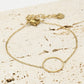 Armband met open rondje 15mm goudkleurig