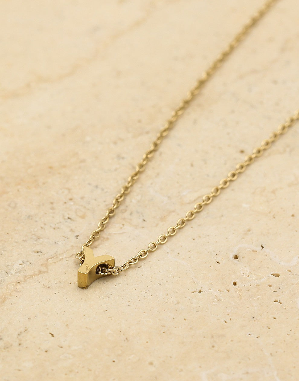 Initialen ketting letter Y goudkleurig
