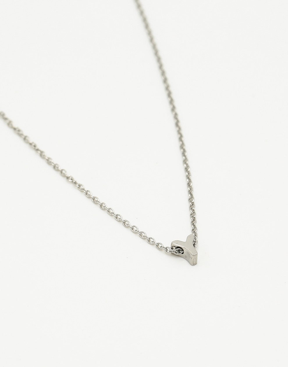 Initialen ketting letter Y zilverkleurig