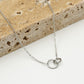 Ketting 2 open rondjes verbonden zilverkleurig