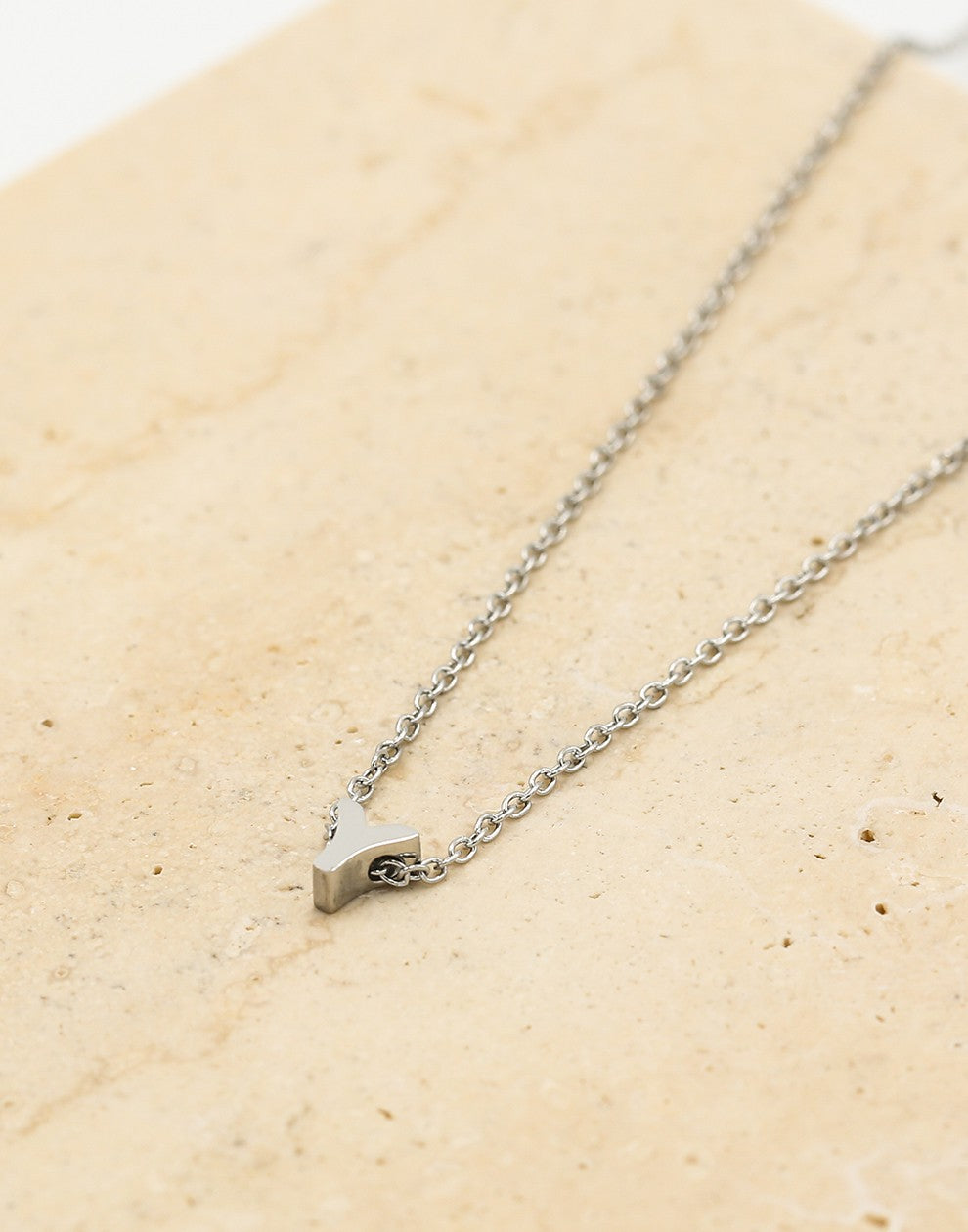 Initialen ketting letter Y zilverkleurig