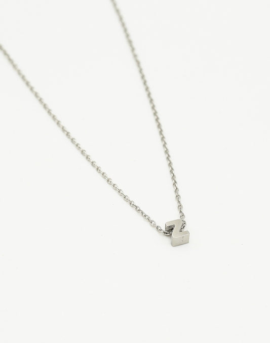 Initialen ketting letter Z zilverkleurig