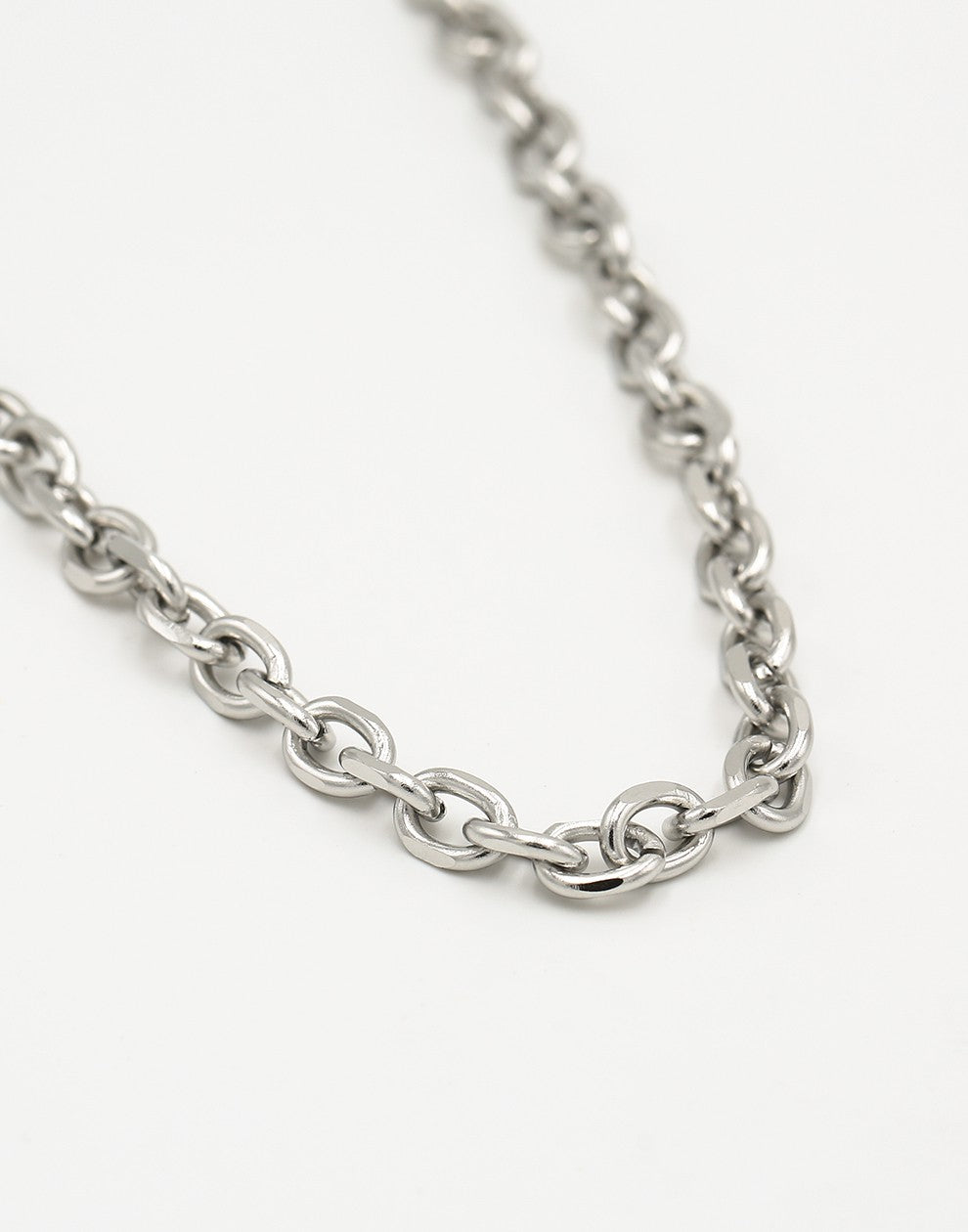 Ketting zilverkleurig schakel grof