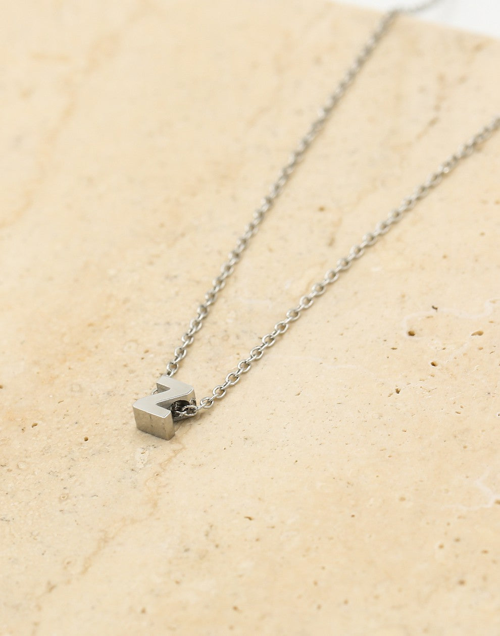 Initialen ketting letter Z zilverkleurig