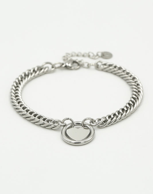 Schakelarmband hart zilverkleurig