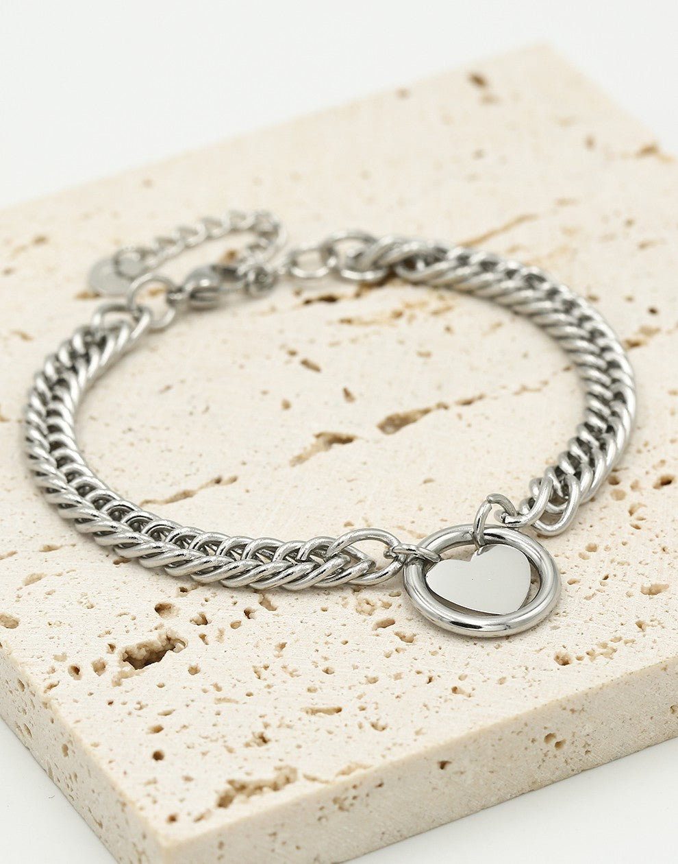 Schakelarmband hart zilverkleurig