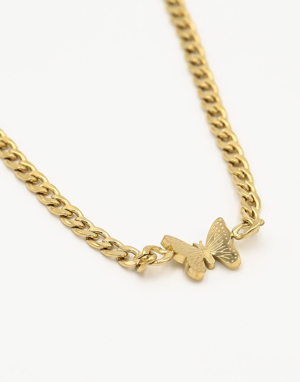 Schakelketting met vlinder goudkleurig
