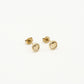 Studs heart in circle gold-colored