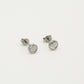 Studs heart in circle silver-colored