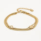 Armband dubbel klaver goudkleurig