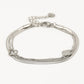 Armband dubbel klaver zilverkleurig