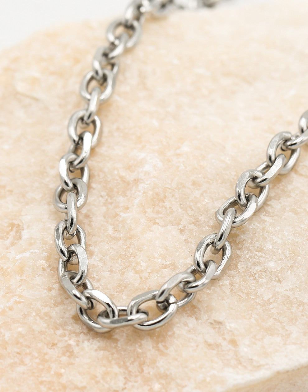 Ketting zilverkleurig schakel grof