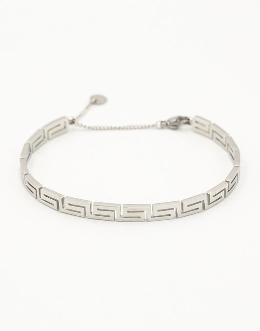 Bangle Z patroon zilverkleurig