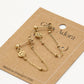 Oorsteker smiley chain goudkleurig