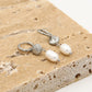 Ooringen schelp met parel zilverkleurig