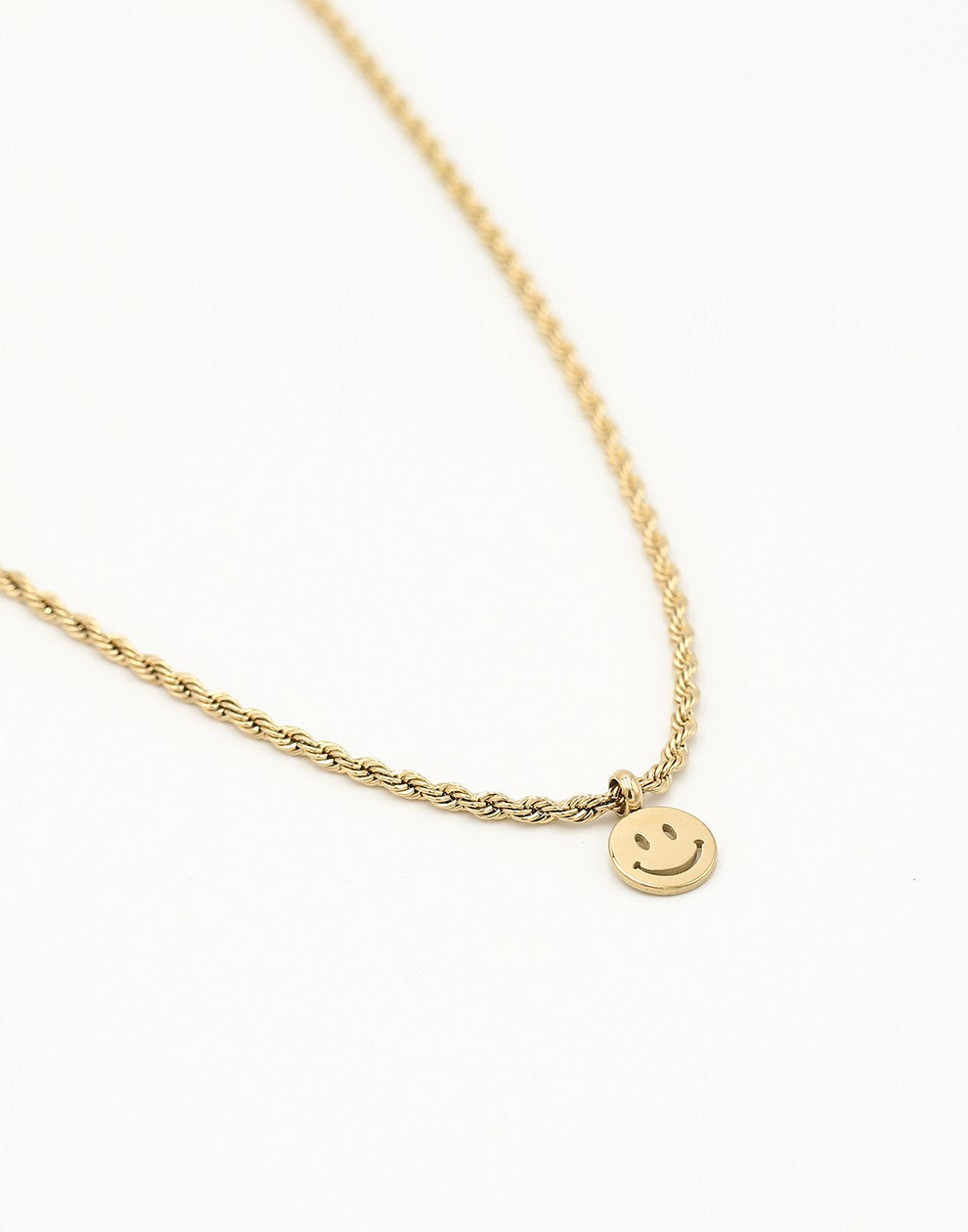 Ketting smiley gedraaid goudkleurig