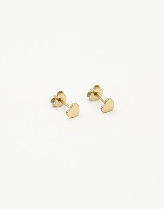 studs hartje plat goudkleurig