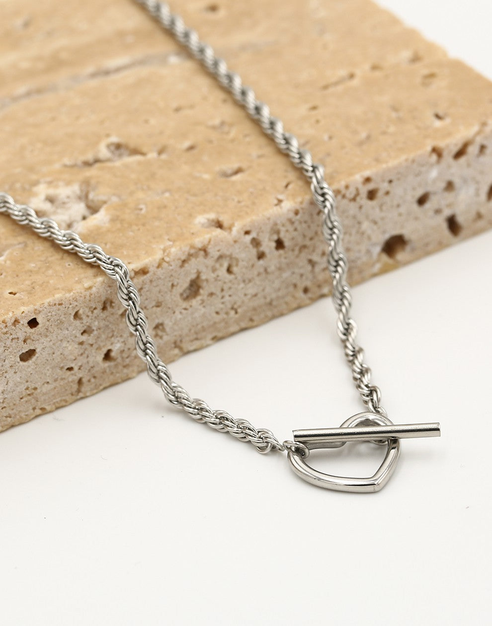 Ketting hart zilverkleurig