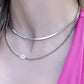 Schakelketting met smiley zilverkleurig