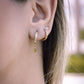 Creool strass met ruit goudkleurig