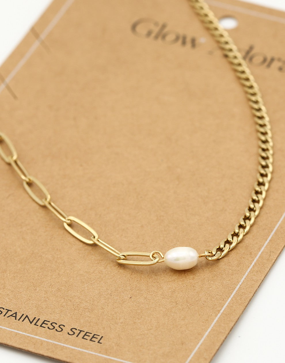 Schakelketting parel goudkleurig