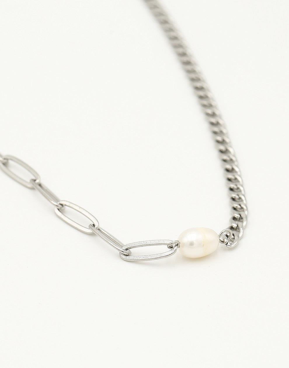 Schakelketting parel zilverkleurig