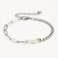 Schakelarmband parel zilverkleurig
