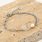 Schakelarmband parel zilverkleurig