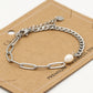 Schakelarmband parel zilverkleurig