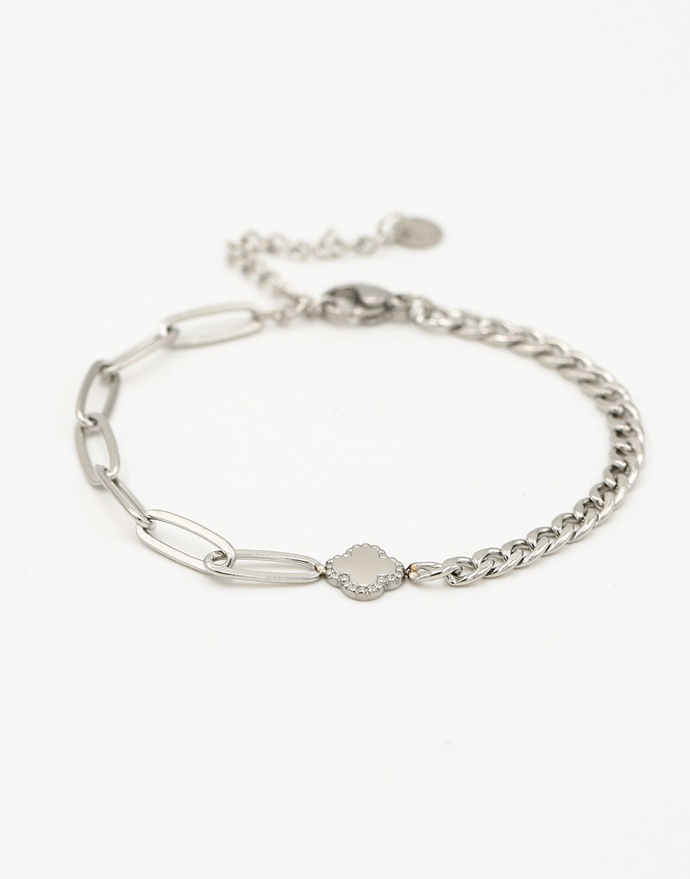 Armband klaver zilverkleurig