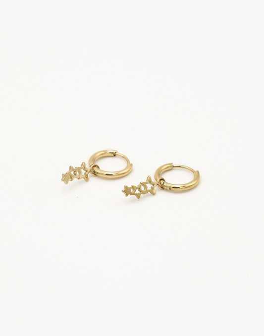 Gold-colored star earrings