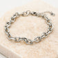 Coarse silver-colored link bracelet