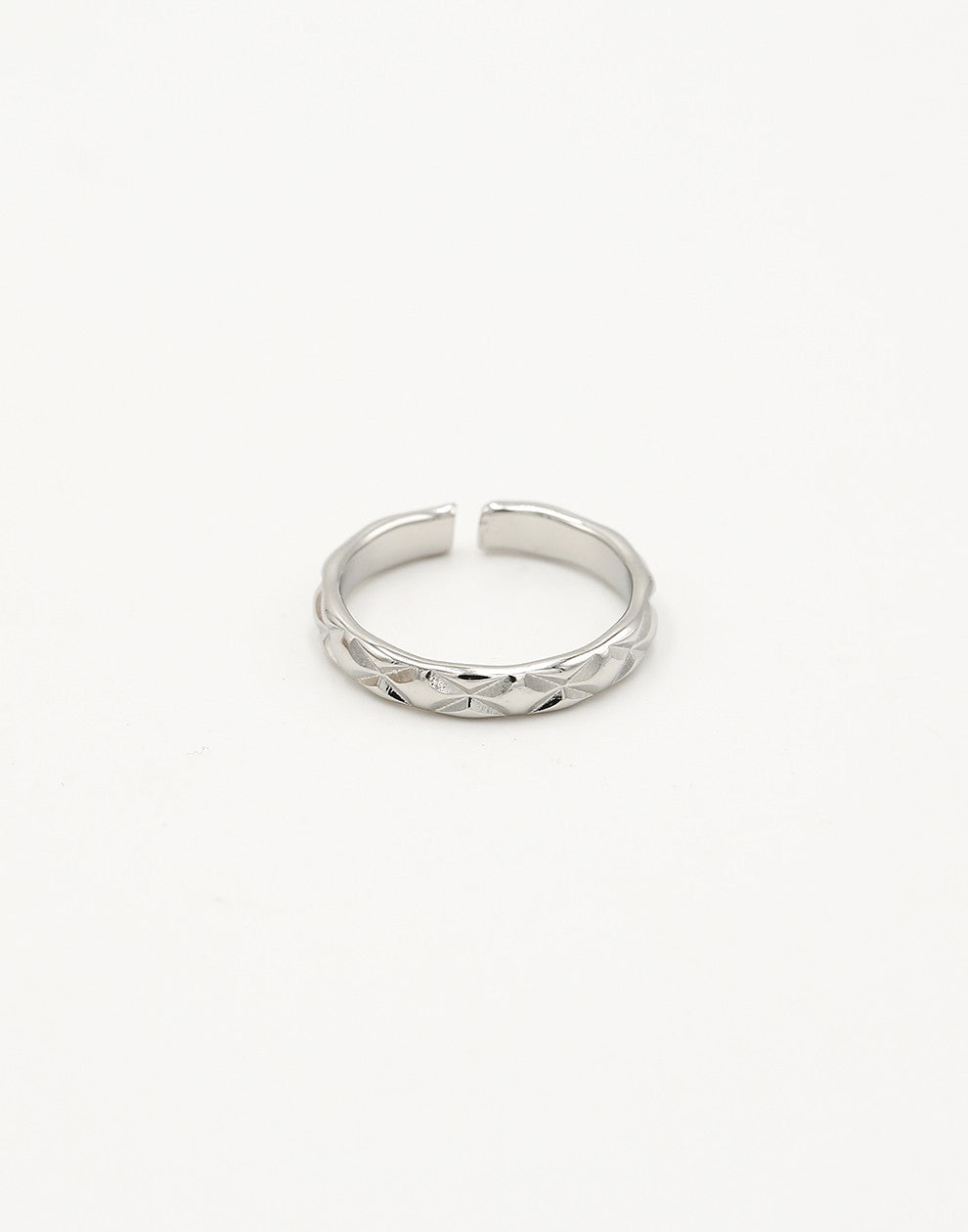 Ring ruitjes zilverkleurig