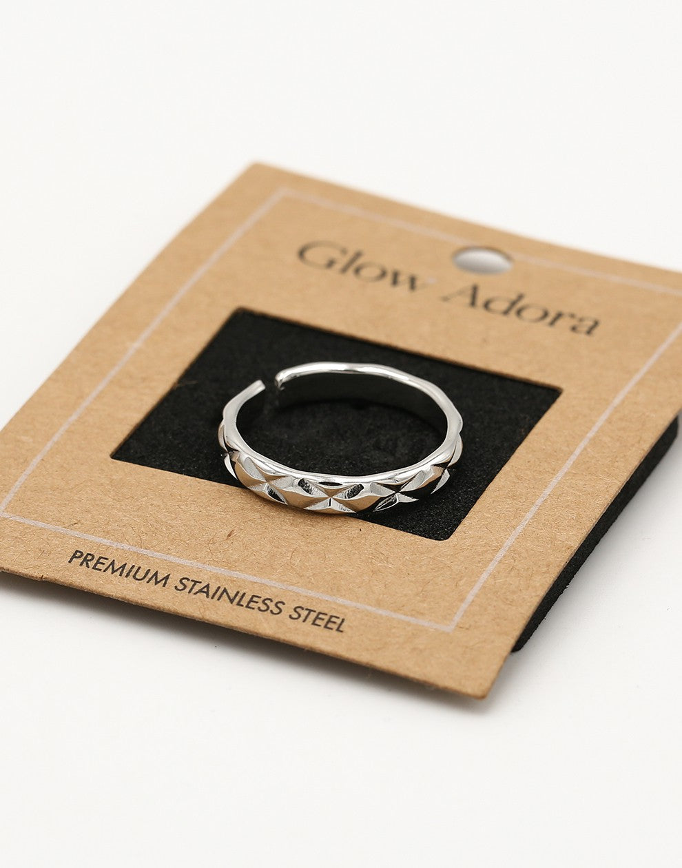 Ring ruitjes zilverkleurig