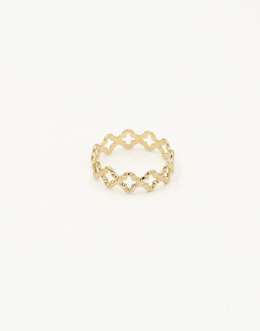 Ring kruisjes goudkleurig